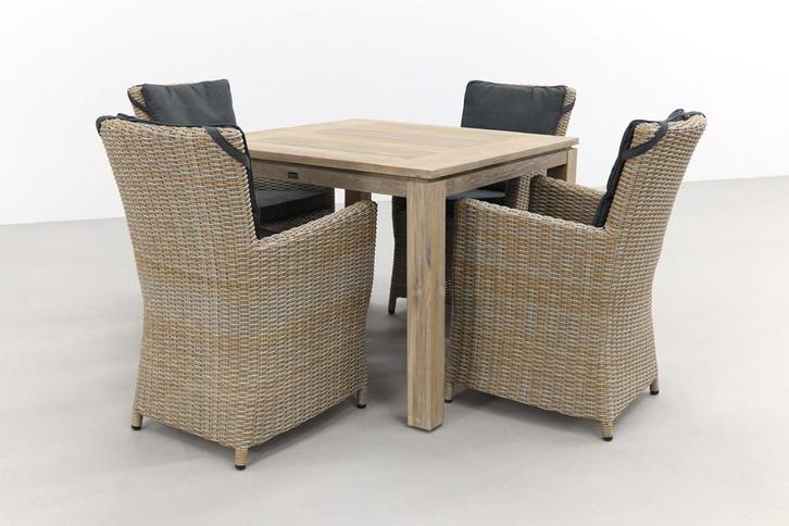 VDG Mante Paloma Dessert/Rome grey 100 cm. - tuinset 5-delig, Tuin en Terras, Tuinsets en Loungesets, Tuinset, Nieuw, Hout, Verzenden