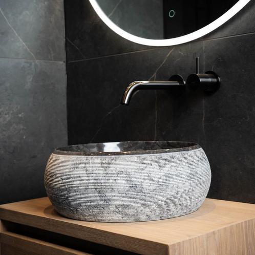 Waskom Loutro Rocky B Rond 40x40x15 cm Black, Doe-het-zelf en Verbouw, Sanitair, Overige typen, Nieuw, Ophalen of Verzenden