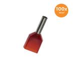 Dubbele Adereindhuls Geïsoleerd 10mm² Rood 100 stuks, Ophalen of Verzenden, Nieuw