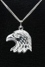 Zilveren Arend ketting hanger - kop, Verzenden, Nieuw
