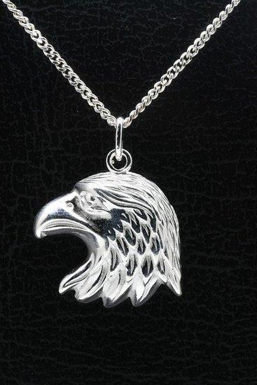 Zilveren Arend ketting hanger - kop, Sieraden, Tassen en Uiterlijk, Kettinghangers, Verzenden
