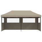 Partytent inklapbaar pop-up met 3 zijwanden taupe, Verzenden, Nieuw, 2 meter of meer, Partytent