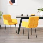 vidaXL Eetkamerstoelen 2 st fluweel geel, Huis en Inrichting, Stoelen, Verzenden, Nieuw