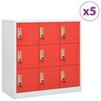 vidaXL Lockerkasten 5 st 90x45x92,5 cm staal lichtgrijs en, Verzenden, Nieuw