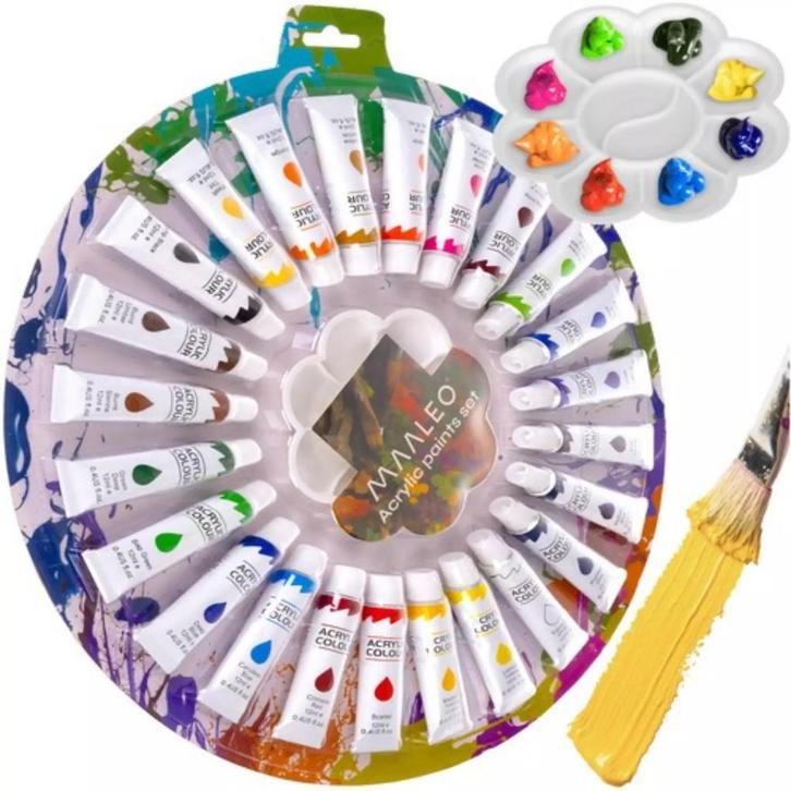 Maaleo Acrylverf Set - 24 Kleuren - 12ml Tubes - Perfect..., Hobby en Vrije tijd, Schilderen, Nieuw, Ophalen of Verzenden