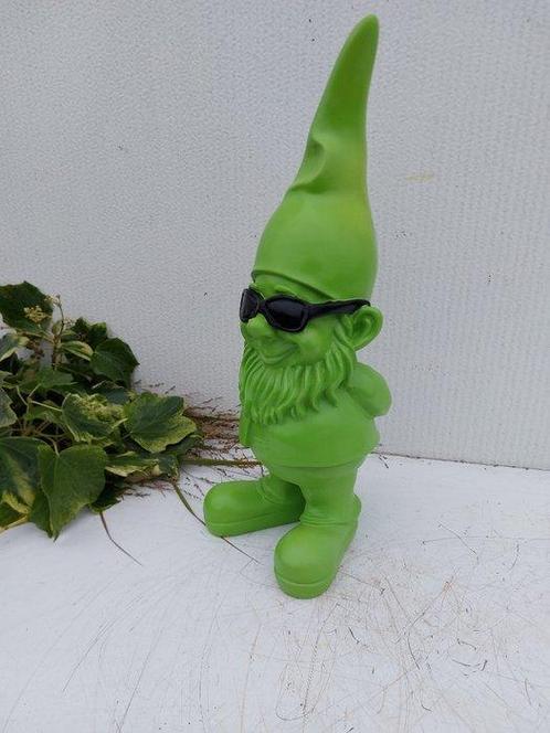 Beeld, funny gnome with sunglasses - 41 cm - polyresin, Antiek en Kunst, Curiosa en Brocante