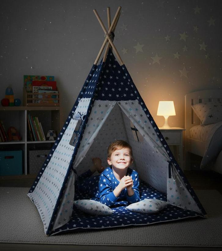 Speeltent - Tipi Tent - Met Grondkleed & Kussens -, Kinderen en Baby's, Speelgoed | Buiten | Speeltoestellen, Nieuw, Verzenden