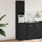 vidaXL Keukenkast 35x50x180 cm bewerkt hout zwart, Verzenden, Nieuw, Zwart