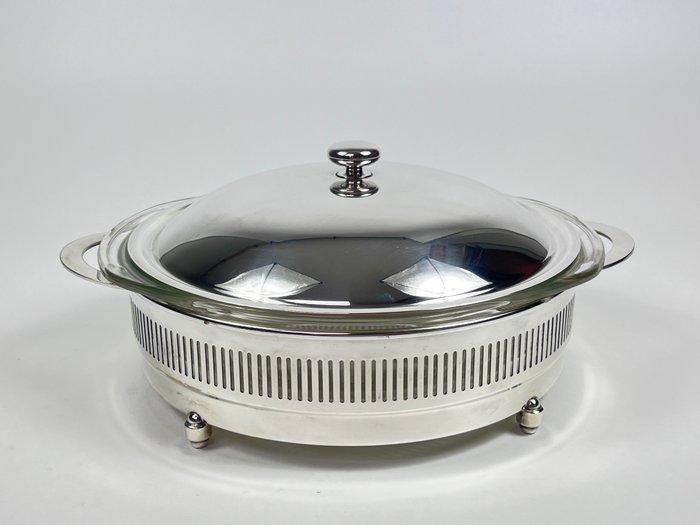 P.M. Silver Italy, Pyrex - Ovenschaal - Pyrex; vuurvast glas, Antiek en Kunst, Antiek | Meubels | Tafels