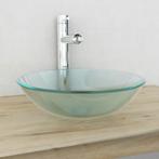 vidaXL Wasbak gehard glas 42 cm matglas, Verzenden, Nieuw