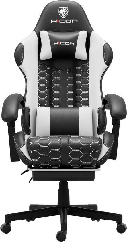 Gaming stoel - Gamestoel - Bureaustoel-Zwart/Wit, Huis en Inrichting, Bureaustoelen, Bureaustoel, Wit, Nieuw, Ophalen