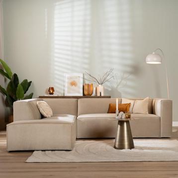 40% Korting: Velvet hoekbank Memphis beige links beschikbaar voor biedingen