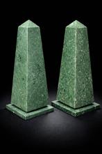 sculptuur, Obélisques - 26 cm - zeegroen marmer, Huis en Inrichting, Nieuw