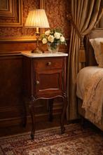 Bijzettafel - Marmer, Hout, Mahonie