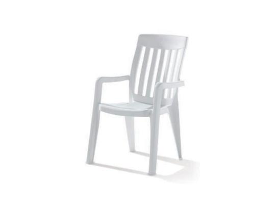Sieger Palma stapelbare kunststof fauteuil - Wit, Tuin en Terras, Tuinstoelen, Ophalen of Verzenden