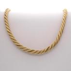 Exclusief; Zware gouden gedraaide mesh collier | 45 cm, Sieraden, Tassen en Uiterlijk, Kettingen, Ophalen of Verzenden, Gebruikt