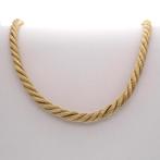 Exclusief; Zware gouden gedraaide mesh collier | 45 cm, Sieraden, Tassen en Uiterlijk, Kettingen, Goud, Gebruikt, Ophalen of Verzenden