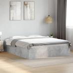vidaXL Bedframe bewerkt hout betongrijs 150x200 cm, Verzenden, Overige maten, 200 cm, Grijs