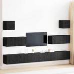 vidaXL 7-delige TV-kast set - Wandmontage, Zwart Eiken,, Huis en Inrichting, 100 tot 150 cm, Verzenden, Nieuw, Minder dan 100 cm