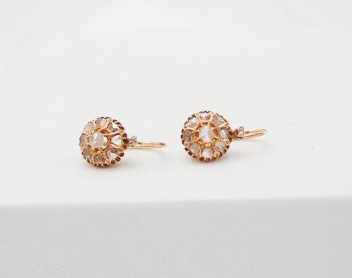 Oorbellen - 18 karaat Geel goud Diamant (Natuurlijk), Sieraden, Tassen en Uiterlijk, Oorbellen