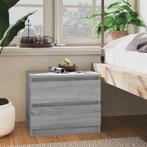 vidaXL Nachtkastjes 2 st 50x39x43,5 cm bewerkt hout grijs, Huis en Inrichting, Minder dan 45 cm, Verzenden, Nieuw, Minder dan 55 cm