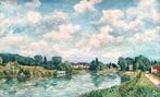 Emile Adan (1839-1937) - La Seine près de Suresnes, vers, Antiek en Kunst, Kunst | Schilderijen | Klassiek