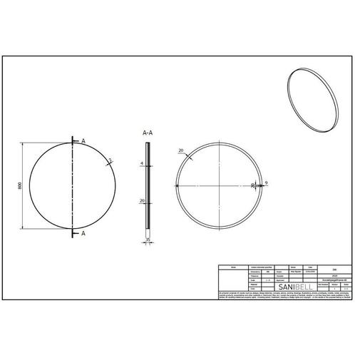 Ink Spiegel Rond Geborsteld Koper Aluminium Kader 80 x 3,5, Doe-het-zelf en Verbouw, Sanitair, Ophalen of Verzenden