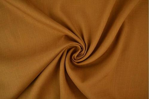 10 meter linnen viscose - Donker okergeel, Hobby en Vrije tijd, Stoffen en Lappen, 120 cm of meer, 200 cm of meer, Geel, Nieuw