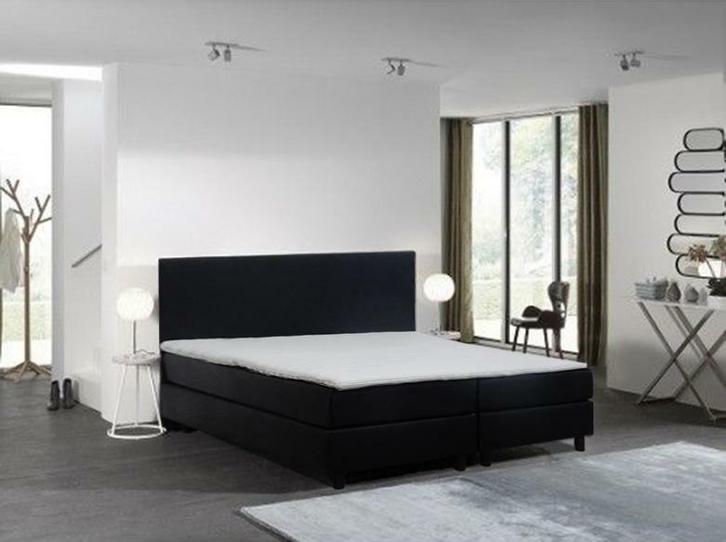 Goedkope Boxspring Bravo 70 x 200 Stof Zwart €209,- Outlet, Huis en Inrichting, Slaapkamer | Boxsprings, 70 cm of minder, 200 cm
