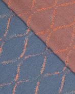 Geweven Denim Strakke Ruit Blauw/Oranje, Hobby en Vrije tijd, Stoffen en Lappen, Nieuw, Blauw