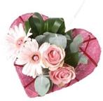 Boekethouder Deco-line hartvorm conisch Roze 20 cm, Ophalen of Verzenden, Nieuw