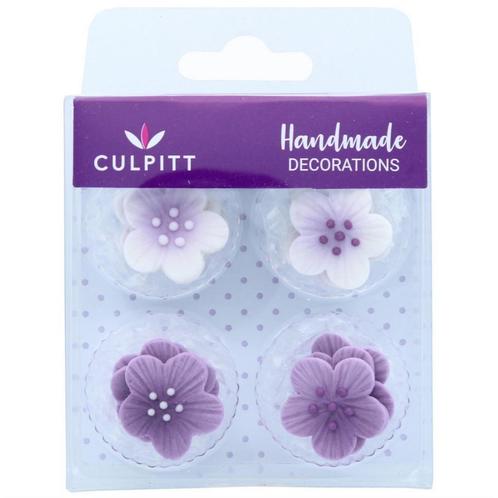 Culpitt Suikerdecoratie Bloemen Lila 12st., Hobby en Vrije tijd, Taarten en Cupcakes maken, Nieuw, Verzenden
