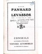 1929 PANHARD & LEVASSOR INSTRUCTIEBOEKJE FRANS