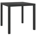 vidaXL Tuintafel 80x80x74 cm aluminium en HKC zwart, Verzenden, Nieuw