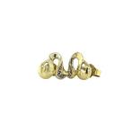 Gouden oorstekers met diamant 14 krt, Sieraden, Tassen en Uiterlijk, Oorbellen, Goud, Wit, Zo goed als nieuw, Verzenden