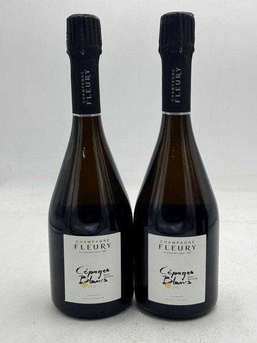 2012 Fleury, Cépages Blancs - Champagne Extra Brut - 2, Verzamelen, Wijnen