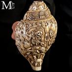 Antieke Hindoeïstische Shankha schelp - met de hand