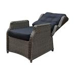 Ibiza lounge tuinstoel verstelbaar grijs, Ophalen of Verzenden, Nieuw, Wicker