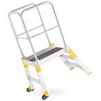 Bordestrap - verrijdbaar - 3 treden - aluminium - 62 cm, Doe-het-zelf en Verbouw, Ladders en Trappen, Ophalen of Verzenden, Nieuw