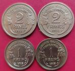 Frankrijk. 1 Franc 1935 (x2) et 2 Francs 1935 (x2) Morlon