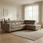 Leren hoekbank Nova - 2.5-zits arm links + Longchair arm, 250 tot 300 cm, Bohemian, Industrieel, Modern, Scandinavisch, Hoekbank