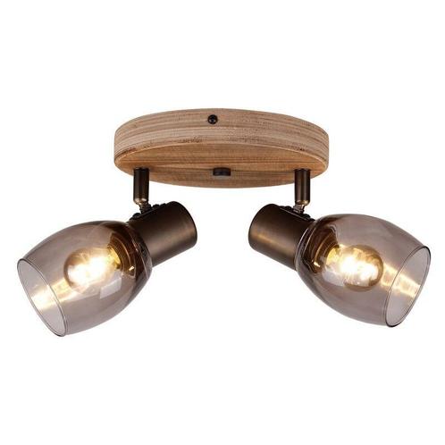 Zwarte plafondspot Clifford, metaal, vintage, Huis en Inrichting, Lampen | Plafondlampen, Nieuw, Hout, Ophalen of Verzenden