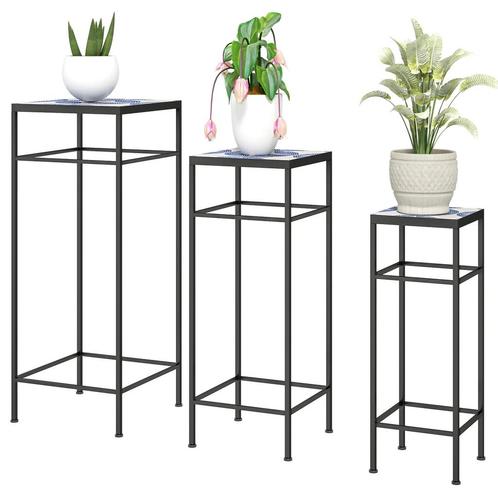 TRUUSK 3-delige Plantenstandaard, 71 Cm Hoog Bloemenstandaar, Tuin en Terras, Bloembakken en Plantenbakken, Nieuw, Verzenden