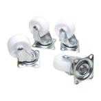 Benson Zwenkwielset - Ø 40 mm - Wit - Max. 25 kg - 4 stuks, Doe-het-zelf en Verbouw, Zwenkwielen, Ophalen of Verzenden, Nieuw