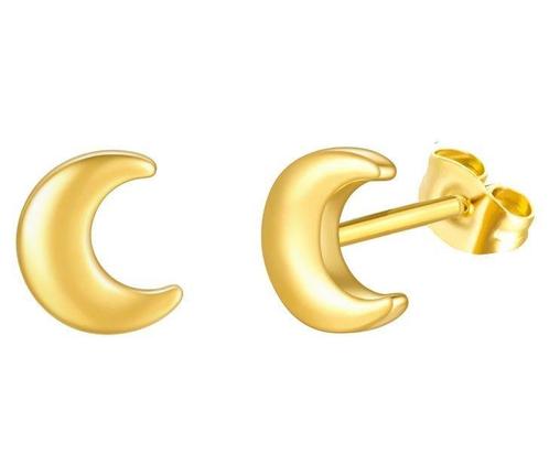 Stud oorbellen - Maan, Sieraden, Tassen en Uiterlijk, Oorbellen, Knopjes of Stekers, Goud, Nieuw, Overige materialen, Verzenden