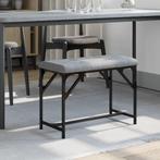 vidaXL Eetkamerbank 62x32x45 cm staal en stof lichtgrijs, Huis en Inrichting, Tafels | Eettafels, Verzenden, Nieuw