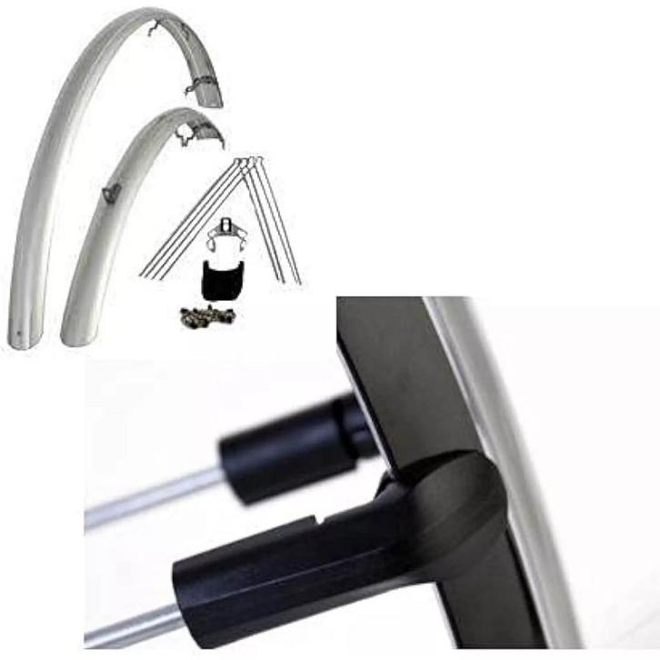 Eurofender Spatbordenset voor stadsfiets - 28 inch - zilv..., Fietsen en Brommers, Fietsonderdelen, Nieuw, Ophalen of Verzenden