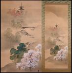 Landschap van Vier Seizoenen - Sneeuwbedekte Berg, Tempel