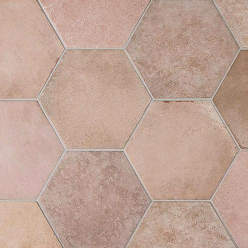 Vloertegel / wandtegel hexagon random roze 17,5x20cm, Doe-het-zelf en Verbouw, Tegels, Vloertegels, Nieuw, 10 m² of meer, Keramiek