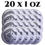 China. 20 x 2026 1 oz Titanium Chinese Tian Tan Dragon BU